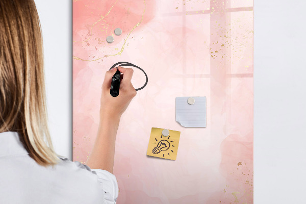 Decoratief glazen wandbord beschrijfbaar en magnetisch Pastelkarton voor foto's en notities