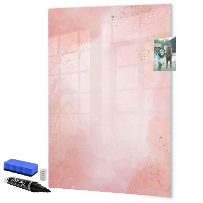 Decoratief glazen wandbord beschrijfbaar en magnetisch Pastelkarton voor foto's en notities