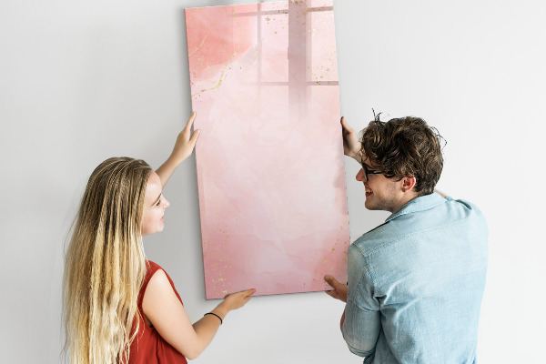Decoratief glazen wandbord beschrijfbaar en magnetisch Pastelkarton voor foto's en notities
