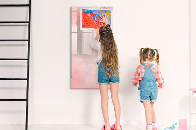 Decoratief glazen wandbord beschrijfbaar en magnetisch Pastelkarton voor foto's en notities