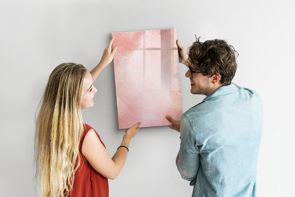 Decoratief glazen wandbord beschrijfbaar en magnetisch Pastelkarton voor foto's en notities