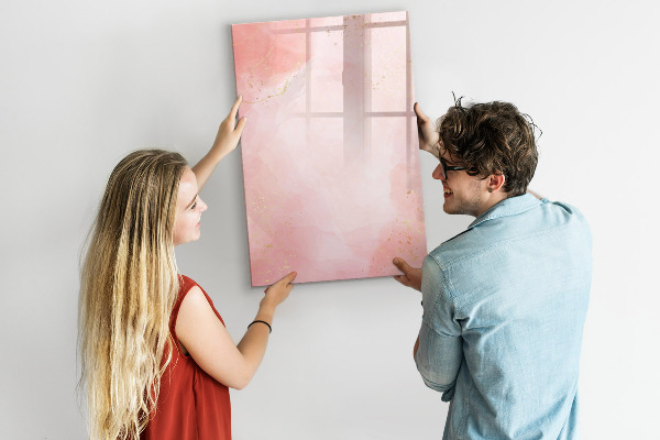 Decoratief glazen wandbord beschrijfbaar en magnetisch Pastelkarton voor foto's en notities