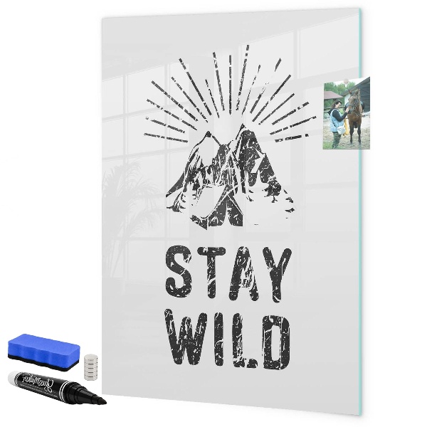 Memobord van glas met print inclusief neodymium magneten Een creatieve ruimte voor herinneringen en foto's