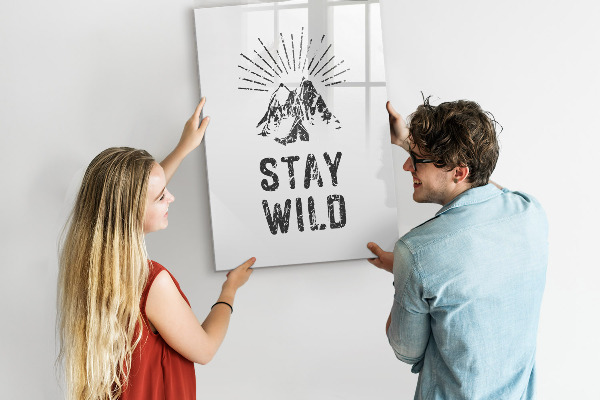 Memobord van glas met print inclusief neodymium magneten Een creatieve ruimte voor herinneringen en foto's