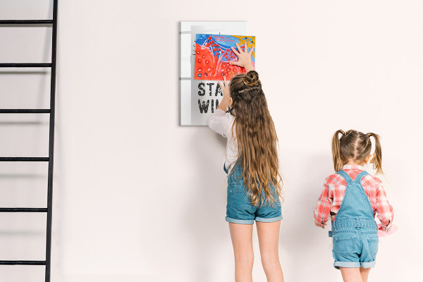 Memobord van glas met print inclusief neodymium magneten Een creatieve ruimte voor herinneringen en foto's