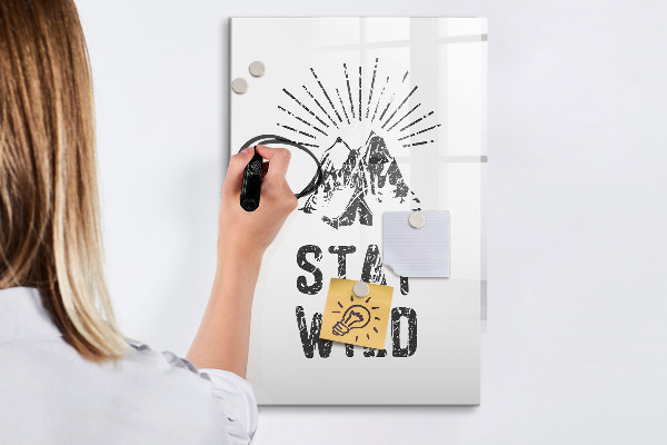 Memobord van glas met print inclusief neodymium magneten Een creatieve ruimte voor herinneringen en foto's