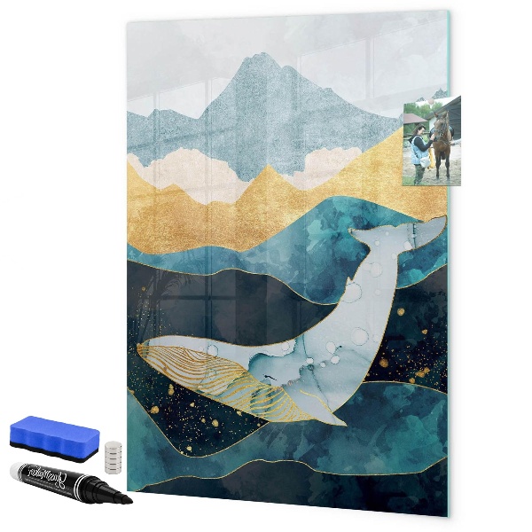 Memobord van glas met print inclusief neodymium magneten Creatief moodboard voor foto's en notities