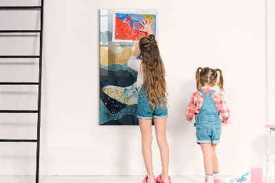 Memobord van glas met print inclusief neodymium magneten Creatief moodboard voor foto's en notities