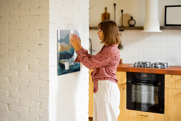 Memobord van glas met print inclusief neodymium magneten Creatief moodboard voor foto's en notities