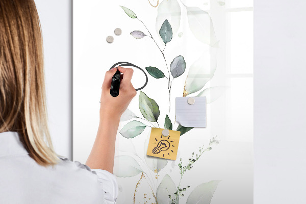 Decoratief glazen wandbord beschrijfbaar en magnetisch Stijlvol bord voor foto's en notities
