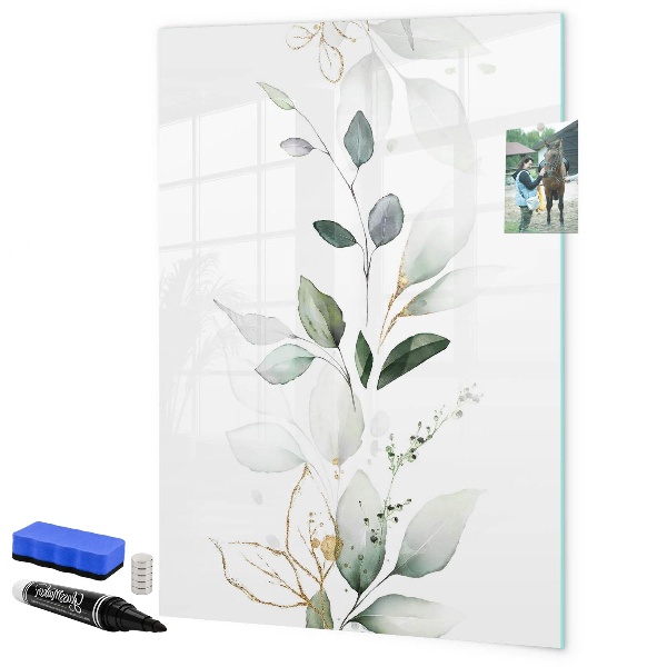Decoratief glazen wandbord beschrijfbaar en magnetisch Stijlvol bord voor foto's en notities