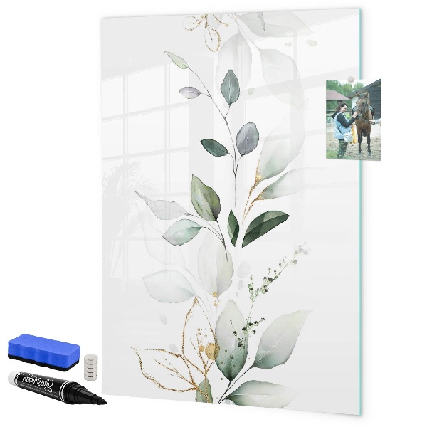 Decoratief glazen wandbord beschrijfbaar en magnetisch Stijlvol bord voor foto's en notities