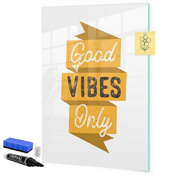 Memobord van glas met print inclusief neodymium magneten Creatief moodboard voor foto's en notities