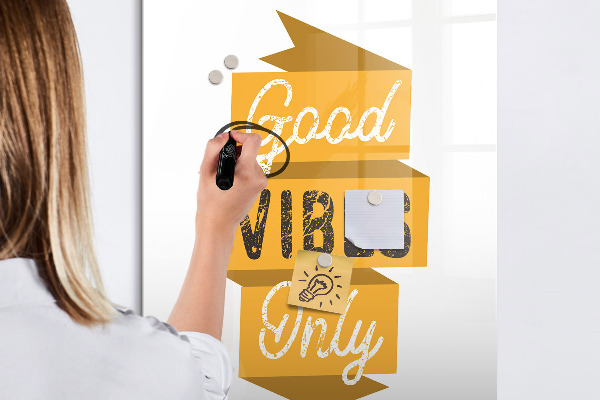 Memobord van glas met print inclusief neodymium magneten Creatief moodboard voor foto's en notities