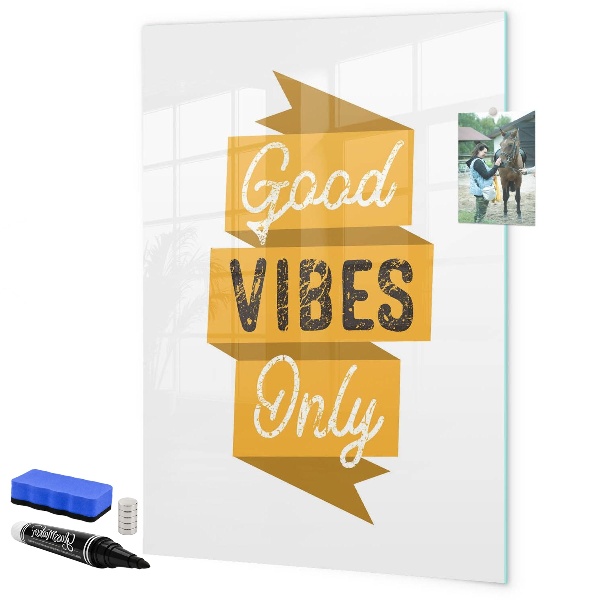 Memobord van glas met print inclusief neodymium magneten Creatief moodboard voor foto's en notities