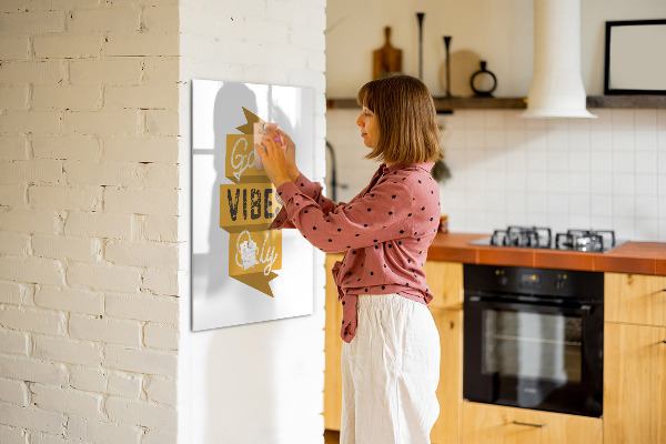 Memobord van glas met print inclusief neodymium magneten Creatief moodboard voor foto's en notities