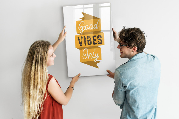 Memobord van glas met print inclusief neodymium magneten Creatief moodboard voor foto's en notities