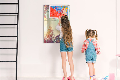 Memobord van glas met print inclusief neodymium magneten Creatief moodboard voor foto's en notities