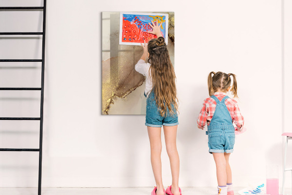 Memobord van glas met print inclusief neodymium magneten Stijlvol bord voor foto's en notities