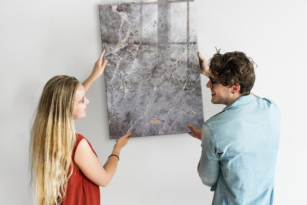 Memobord van glas met print inclusief neodymium magneten Memobord met magneten en foto's