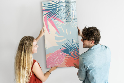 Decoratief glazen wandbord beschrijfbaar en magnetisch Een kleurrijk prikbord voor foto's en notities