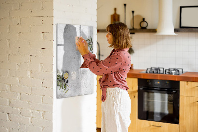 Memobord van glas met print inclusief neodymium magneten Modern prikbord voor notities en foto's
