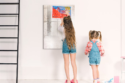 Memobord van glas met print inclusief neodymium magneten Een creatieve ruimte voor foto's en notities
