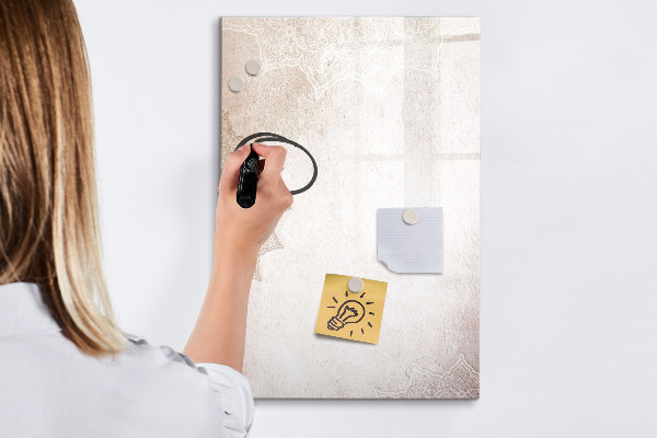Memobord van glas met print inclusief neodymium magneten Een creatieve ruimte voor foto's en notities