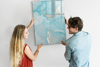 Decoratief glazen wandbord beschrijfbaar en magnetisch Een kleurrijk prikbord voor foto's en notities
