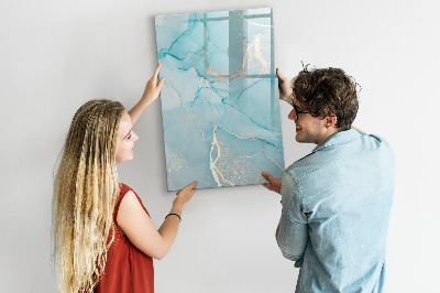 Decoratief glazen wandbord beschrijfbaar en magnetisch Een kleurrijk prikbord voor foto's en notities