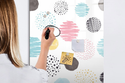Memobord van glas met print inclusief neodymium magneten Een kleurrijk prikbord voor foto's en notities