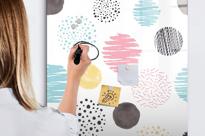 Memobord van glas met print inclusief neodymium magneten Een kleurrijk prikbord voor foto's en notities