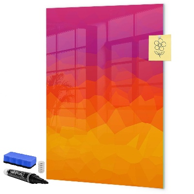 Memobord van glas met print inclusief neodymium magneten Een kleurrijk prikbord voor notities en foto's