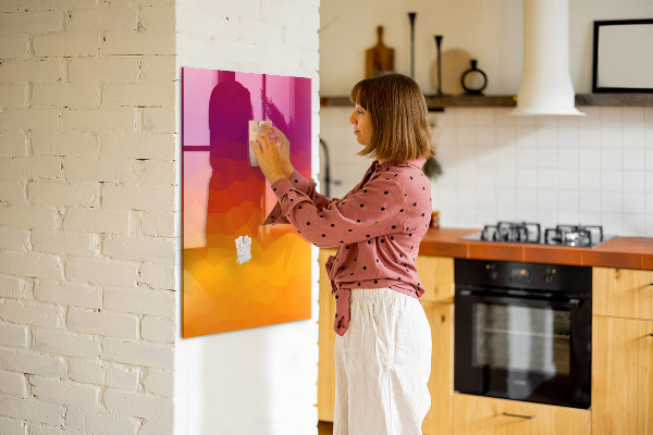 Memobord van glas met print inclusief neodymium magneten Een kleurrijk prikbord voor notities en foto's