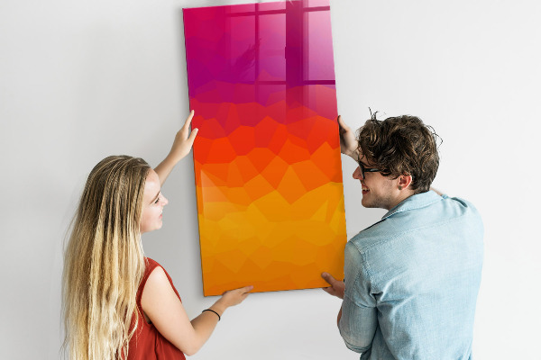 Memobord van glas met print inclusief neodymium magneten Een kleurrijk prikbord voor notities en foto's