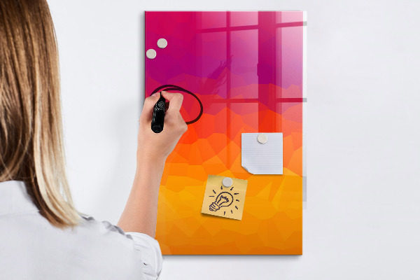 Memobord van glas met print inclusief neodymium magneten Een kleurrijk prikbord voor notities en foto's