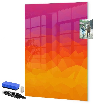 Memobord van glas met print inclusief neodymium magneten Een kleurrijk prikbord voor notities en foto's