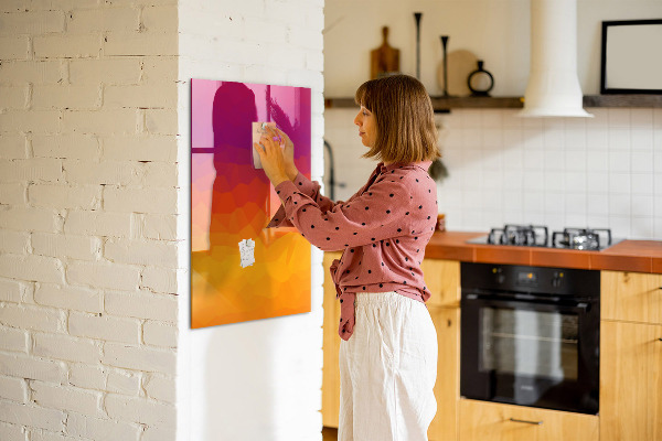 Memobord van glas met print inclusief neodymium magneten Een kleurrijk prikbord voor notities en foto's