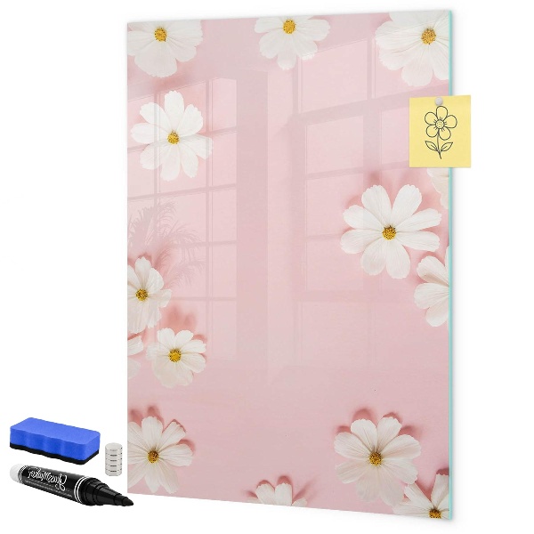 Decoratief glazen wandbord beschrijfbaar en magnetisch Creatief prikbord voor notities en foto's