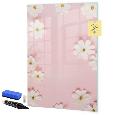 Decoratief glazen wandbord beschrijfbaar en magnetisch Creatief prikbord voor notities en foto's