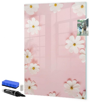 Decoratief glazen wandbord beschrijfbaar en magnetisch Creatief prikbord voor notities en foto's