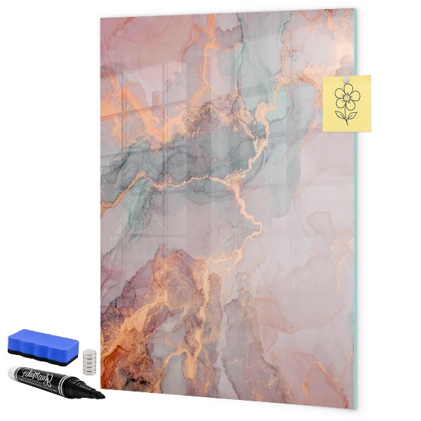 Memobord van glas met print inclusief neodymium magneten Een stijlvol bord voor notities en foto's