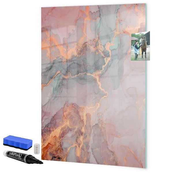 Memobord van glas met print inclusief neodymium magneten Een stijlvol bord voor notities en foto's
