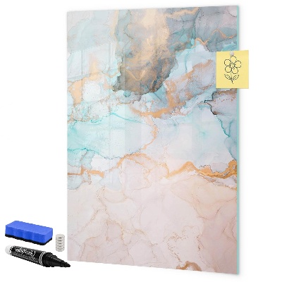 Decoratief glazen wandbord beschrijfbaar en magnetisch Een kleurrijk bord voor het presenteren van foto's