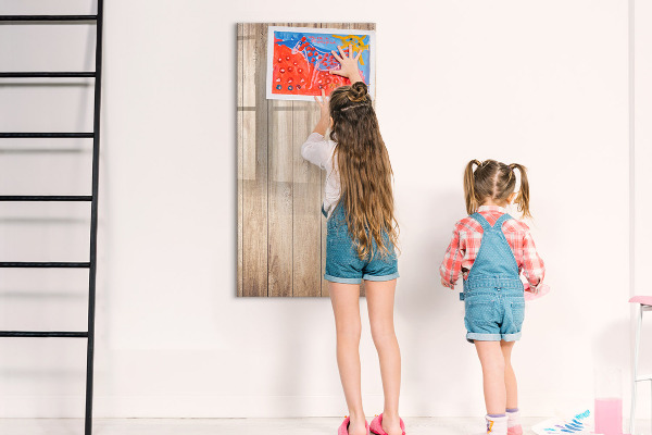Memobord van glas met print inclusief neodymium magneten Bord voor foto's en notities
