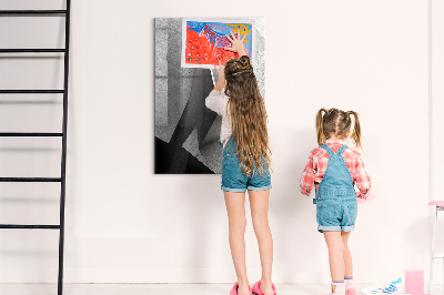 Memobord van glas met print inclusief neodymium magneten Modern fotodisplaybord
