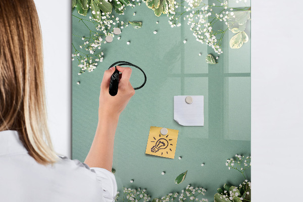Memobord van glas met print inclusief neodymium magneten Een creatieve plek voor herinneringen en foto's