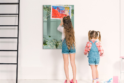 Memobord van glas met print inclusief neodymium magneten Een creatieve plek voor herinneringen en foto's