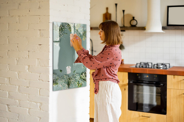 Memobord van glas met print inclusief neodymium magneten Een creatieve plek voor herinneringen en foto's
