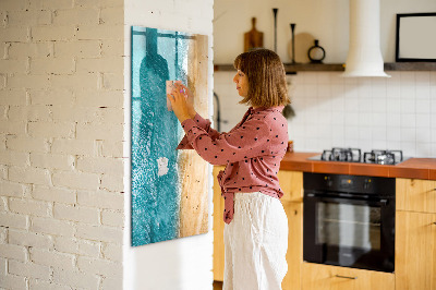 Memobord van glas met print inclusief neodymium magneten Herinneringen aan een vakantie aan zee